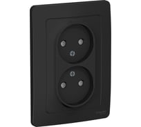 Розетка Systeme Electric (Schneider Electric) Blanca внутр Антрацит 2-ая б/з со шторками, 16А, 250В SE BLNRS000126 6 шт 13606481195613