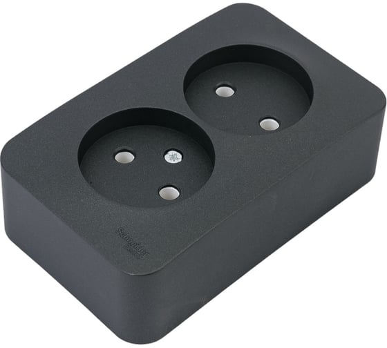 Розетка Systeme Electric (Schneider Electric) Blanca наруж Антрацит 2-ая б/з без шторок 16А, 250В SE BLNRA000216 10 шт 13606481197167 1