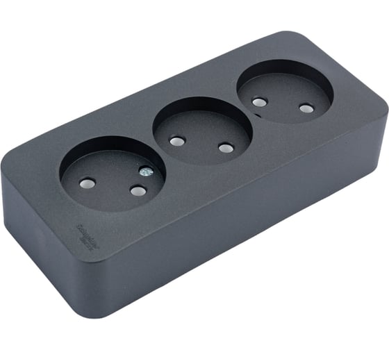 Розетка Systeme Electric (Schneider Electric) Blanca наруж Антрацит 3-ая б/з без шторок 16А, 250В SE BLNRA000316 6 шт 13606481197204 1