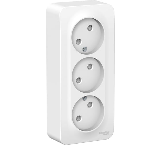 Розетка Systeme Electric (Schneider Electric) Blanca наруж Бел 3-ая б/з со шторками 16А, 250В SE BLNRA001311 6 шт 13606481196139 1