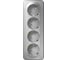 Розетка Systeme Electric (Schneider Electric) BLANCA О/У 4-я с заземл. со шторк. АЛЮМИНИЙ BLNRA011413 4 шт 13606481196993 4