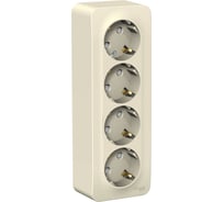 Розетка Systeme Electric (Schneider Electric) BLANCA О/У 4-я с заземл. со шторк. МОЛОЧНЫЙ BLNRA011412 4 шт 13606481196474