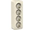Розетка Systeme Electric (Schneider Electric) BLANCA О/У 4-я с заземл. со шторк. МОЛОЧНЫЙ BLNRA011412 4 шт 13606481196474 1