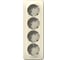 Розетка Systeme Electric (Schneider Electric) BLANCA О/У 4-я с заземл. со шторк. МОЛОЧНЫЙ BLNRA011412 4 шт 13606481196474 2