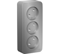 Розетка Systeme Electric (Schneider Electric) Blanca о/у 3-я без заземл. со шторк. изол.пл.,16а,250в,алюминий BLNRA001313 6 шт 13606481196955