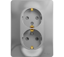 Розетка Systeme Electric (Schneider Electric) 2-м СП Glossa 16А IP20 с заземл. защ. шторки в сборе алюм. GSL000326 10 шт 13606480658751