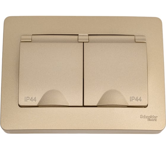 Розетка Systeme Electric (Schneider Electric) Blanca с/у ip44 двойная с заземл. со шторк., с крышками,16а, 250в, титан BLNRS441124 5 шт 13606481280159 1