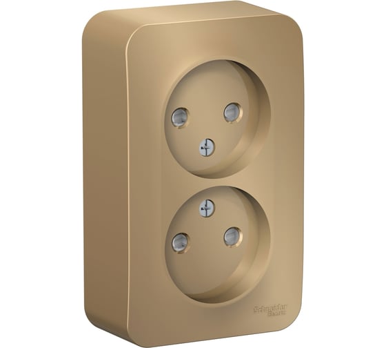 Розетка Systeme Electric (Schneider Electric) Blanca о/у двойная без заземл. со шт. изол.пл.,16а,250в, титан BLNRA001214 10 шт 13606481332780 1