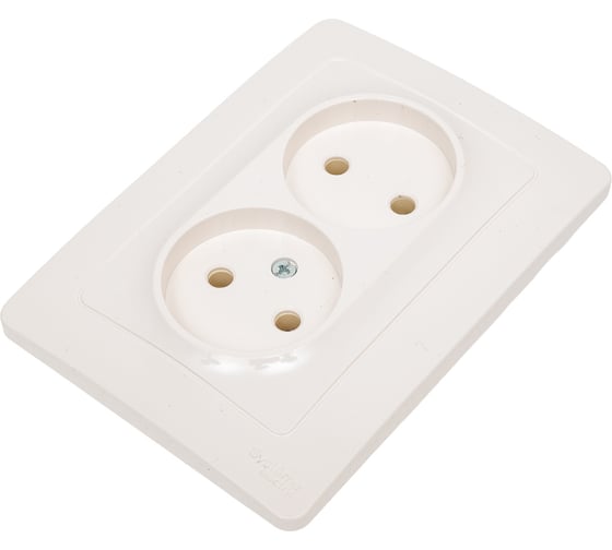 Розетка Systeme Electric (Schneider Electric) BLANCA С/У двойная без заземления без штор., МОЛОЧНЫЙ BLNRS000022 6 шт 13606481194890 1