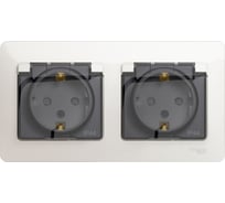 Розетка Systeme Electric (Schneider Electric) Glossa Перламутр 2-ая с/з, со шторками, в сборе, IP44 SE GSL000647 9 шт 13606480983372