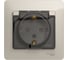 Розетка Systeme Electric (Schneider Electric) Glossa Молочная с/з со шторками с крышкой IP44 в сборе GSL000948 10 шт 13606480982177 1