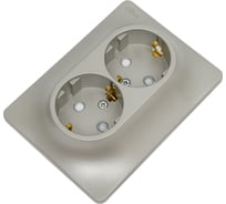 Розетка Systeme Electric (Schneider Electric) Glossa Платина 2-ая с/з со шторками в сборе SE GSL001226 6 шт 53606481208786