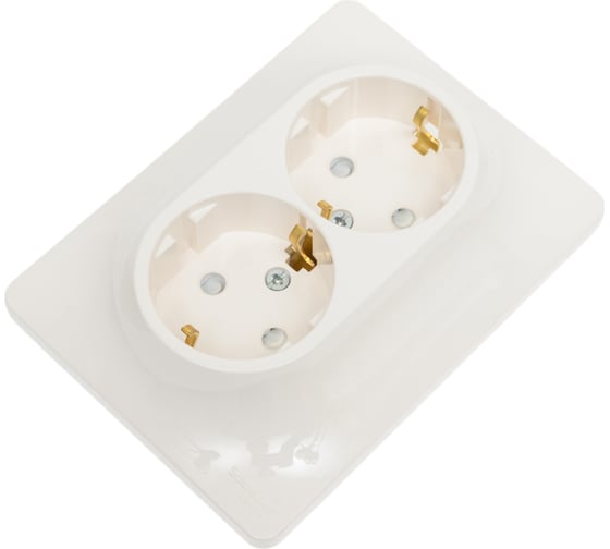 Розетка Systeme Electric (Schneider Electric) Glossa Молочная 2-ая с/з со шторками в сборе SE GSL000926 10 шт 13606480982085 1