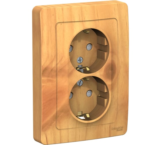 Розетка Systeme Electric (Schneider Electric) Blanca с/у двойная с заземлением со шторками, 16а, 250в, ясень BLNRS001125 6 шт 13606481195866 1