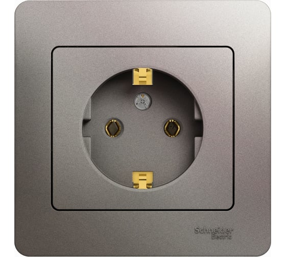 Розетка Systeme Electric (Schneider Electric) Glossa Платина с/з в сборе SE GSL001242 5 шт 53606481208823 1