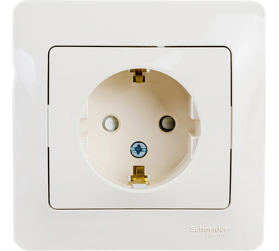 Розетка Systeme Electric (Schneider Electric) 1-м GLOSSA с заземл. защ. шторки беж. SchE GSL000244 15 шт 13606480658232 1
