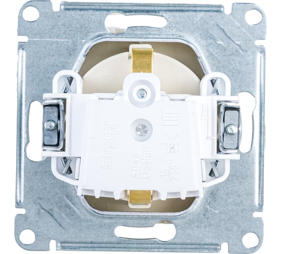 Механизм розетки Systeme Electric (Schneider Electric) 1-м СП ATLAS DESIGN с заземл. защ. шторки 16А алюм. ATN000345 10 шт 13606489584006 1