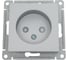 Механизм розетки Systeme Electric (Schneider Electric) 1-м СП ATLAS DESIGN без заземл. защ. шторки 16А алюм. ATN000349 10 шт 13606489584037 3