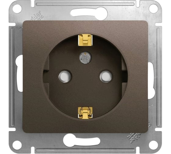 Розетка Systeme Electric (Schneider Electric) GLOSSA с заземлением со шторками, 16А, , ШОКОЛАД GSL000845 5 шт 53606485437052 1