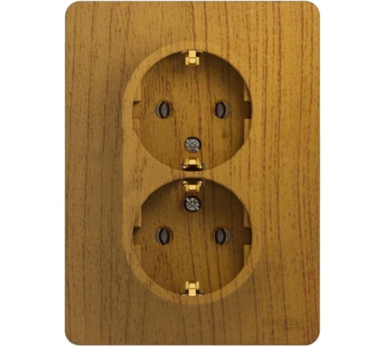 Розетка Systeme Electric (Schneider Electric) GLOSSA двойная с заземлением, 16А, , ДЕРЕВО ДУБ GSL000524 10 шт 13606480659659 1