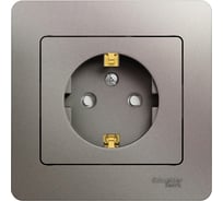 Розетка Systeme Electric (Schneider Electric) Glossa с заземлением со шторками,16а, 250в, в сборе,платина GSL001244 5 шт 53606481208847