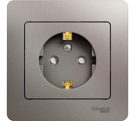 Розетка Systeme Electric (Schneider Electric) Glossa с заземлением со шторками,16а, 250в, в сборе,платина GSL001244 5 шт 53606481208847 1