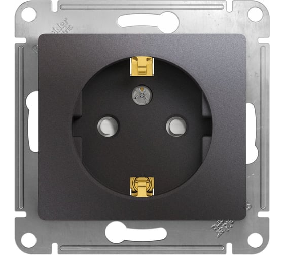 Механизм розетки Systeme Electric (Schneider Electric) 1-м СП Glossa 16А IP20 250В с заземлением графит GSL001345 5 шт 53606481209202 1