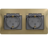 Розетка Systeme Electric (Schneider Electric) Glossa Титан 2-ая с/з, со шторками, в сборе, IP44 SE GSL000447 9 шт 13606480983358