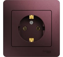 Розетка Systeme Electric (Schneider Electric) Glossa с заземлением,16а, 250в, в сборе,баклажановый GSL001142 5 шт 53606481208472