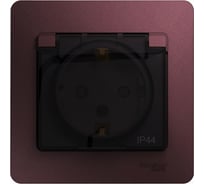 Розетка Systeme Electric (Schneider Electric) Glossa с зазем. со шторками с крышкой,ip44,16а,250в,в сборе,баклажановый GSL001148 5 шт 53606481208526