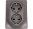 Розетка Systeme Electric (Schneider Electric) Glossa двойная с заземлением со шторками,16а, 250в, в сборе,графит GSL001326 6 шт 53606481209134 2
