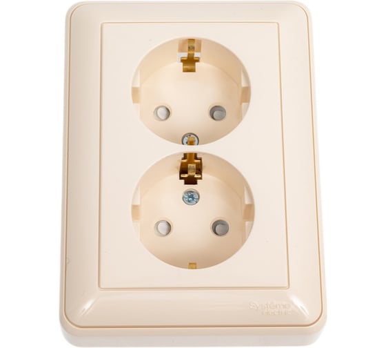 Розетка Systeme Electric (Schneider Electric) 2-м СП W59 с заземл. защ. шторки сл. кость RS16-255-28 6 шт 4607138066630 1