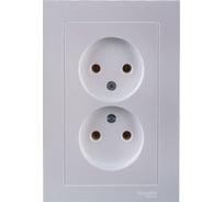 Розетка Systeme Electric (Schneider Electric) 2-м ATLAS DESIGN без заземл. 16А в сборе жемчуг 1240272 ATN000420 6 шт 13606489584273