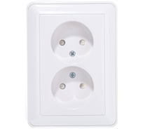 Розетка Systeme Electric (Schneider Electric) 2-м СП W59 без заземл. защ. шторки бел. SchEРС16-254-18 RS16-254-18 6 шт 4607138066333