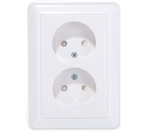 Розетка Systeme Electric (Schneider Electric) 2-м СП W59 без заземл. защ. шторки бел. SchEРС16-254-18 RS16-254-18 6 шт 4607138066333 1