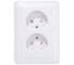 Розетка Systeme Electric (Schneider Electric) 2-м СП W59 без заземл. защ. шторки бел. SchEРС16-254-18 RS16-254-18 6 шт 4607138066333 1
