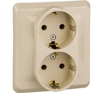 Розетка Systeme Electric (Schneider Electric) 2-м СП Этюд 16А с заземл. крем. PC16-007K 15 шт 4607098941084