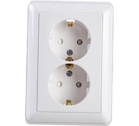 Розетка Systeme Electric (Schneider Electric) 2-м СП W59 заземл. конт. защ. шторки бел. SchE RS16-255-18 6 шт 4607138066616