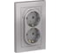 Розетка Systeme Electric (Schneider Electric) 2-м ATLAS DESIGN с заземл. 16А в сборе алюм. ATN000324 6 шт 13606489583900 1