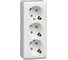 Розетка Systeme Electric (Schneider Electric) 3-м ОП Этюд 16А 250В защ. шторки с заземл. бел. SchE401803 PA16-012B 9 шт 13606480798679 1