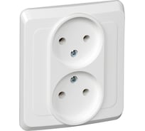 Розетка Systeme Electric (Schneider Electric) 2-м СП Этюд 16А без заземл. бел. SchE PC16-005B 20 шт 4607098940285