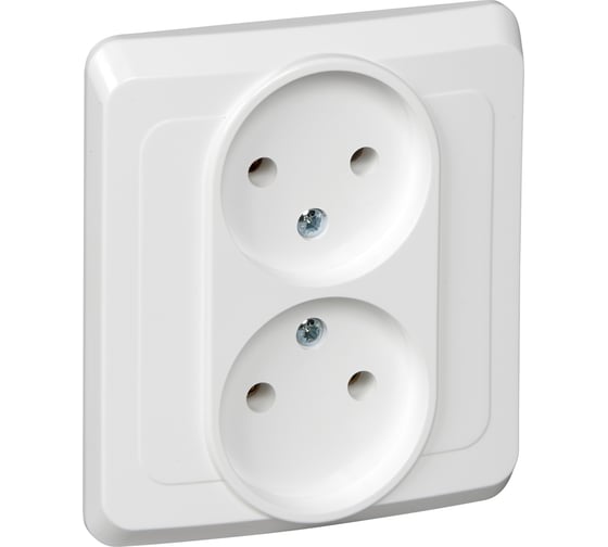 Розетка Systeme Electric (Schneider Electric) 2-м СП Этюд 16А без заземл. бел. SchE PC16-005B 20 шт 4607098940285 1