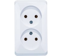 Розетка Systeme Electric (Schneider Electric) 2-м ОП Этюд 16А IP20 без заземл. бел. PA16-005B 16 шт 4607098940704