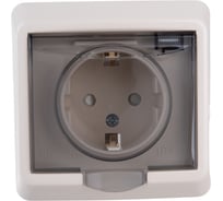 Розетка Systeme Electric (Schneider Electric) 1-м СП Этюд защ. шторки с заземл. IP44 крем. PC16-044K 14 шт 4607098941121