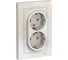 Розетка Systeme Electric (Schneider Electric) 2-м ATLAS DESIGN с заземл. 16А в сборе жемчуг ATN000424 6 шт 13606489584297 1