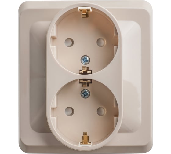 Розетка Systeme Electric (Schneider Electric) 2-м СП Этюд 16А защ. шторки с заземл. крем. PC16-008K 15 шт 4607098941107 1