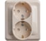 Розетка Systeme Electric (Schneider Electric) 2-м СП Этюд 16А защ. шторки с заземл. крем. PC16-008K 15 шт 4607098941107 1