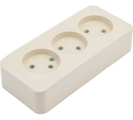 Розетка Systeme Electric (Schneider Electric) 3-м ОП Blanca 16А IP20 250В без заземления бежевый BLNRA000317 6 шт 13606489776326 1
