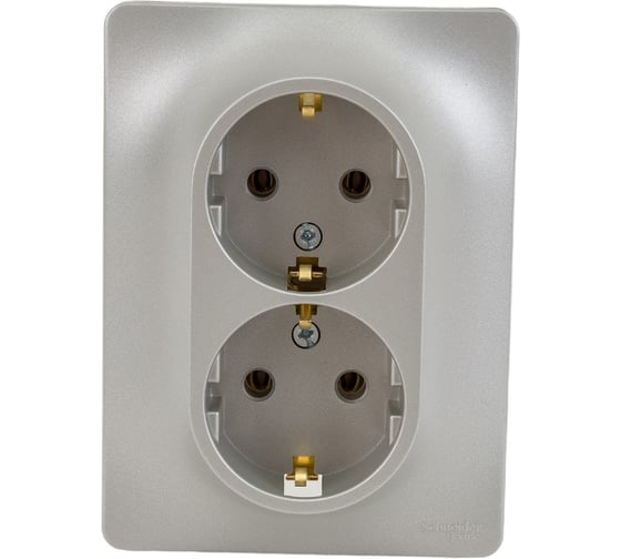 Розетка Systeme Electric (Schneider Electric) 2-м СП Glossa 16А IP20 250В с заземл. в сборе платина GSL001224 6 шт 53606481208779 1