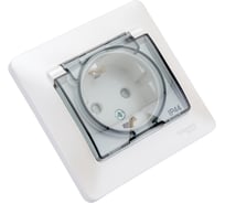 Розетка Systeme Electric (Schneider Electric) 1-м СП Glossa 16А IP44 с крышкой в сборе перламутр GSL000648 10 шт 13606485436132